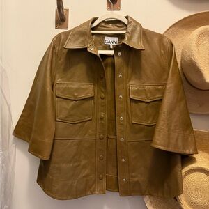 Ganni Brown Leather Jacket